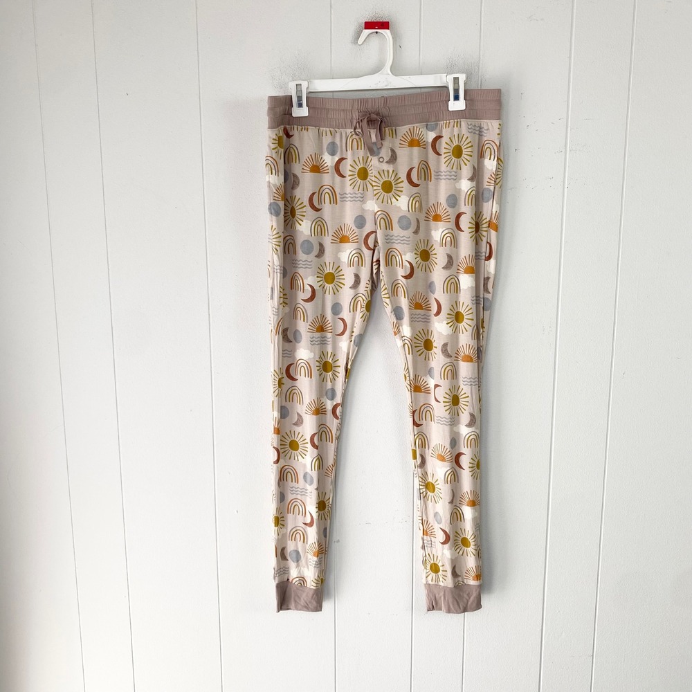 Little Sleepies Celestial Sun Moon Rainbow Pajama Jogger Pants Size Medium